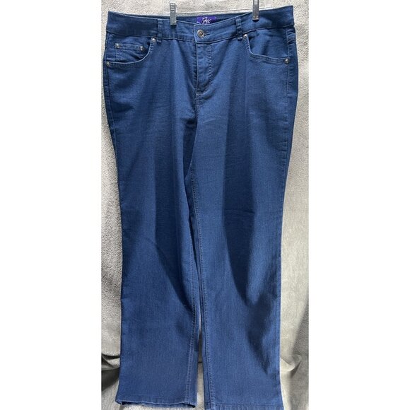 Just My Size by Hanes Jeans Womens 18W Blue Classic Fit Stretch Plus Rhinestones - Picture 1 of 9